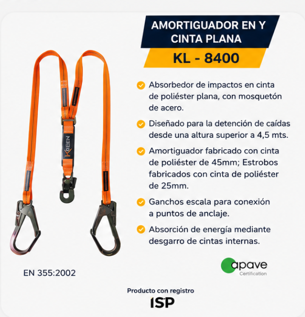 Amortiguador en Y cinta plana KL-8400
