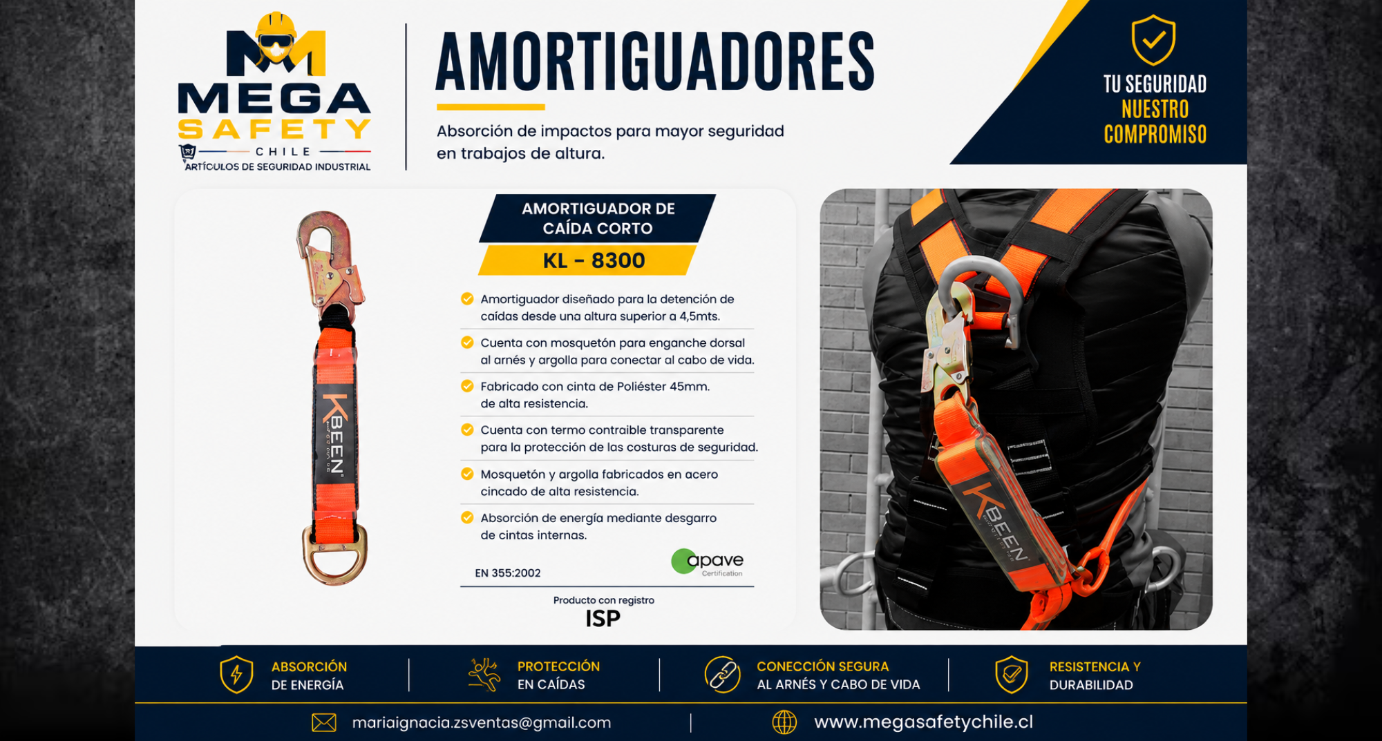 Amortiguador de caída corto KL-8300