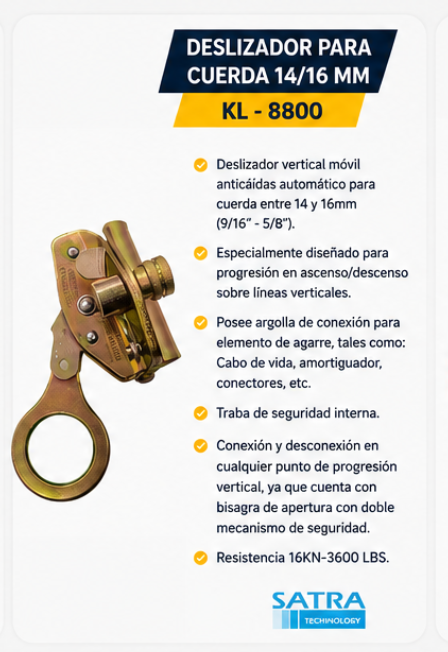 Deslizador para cuerda 14/16 mm KL-8800