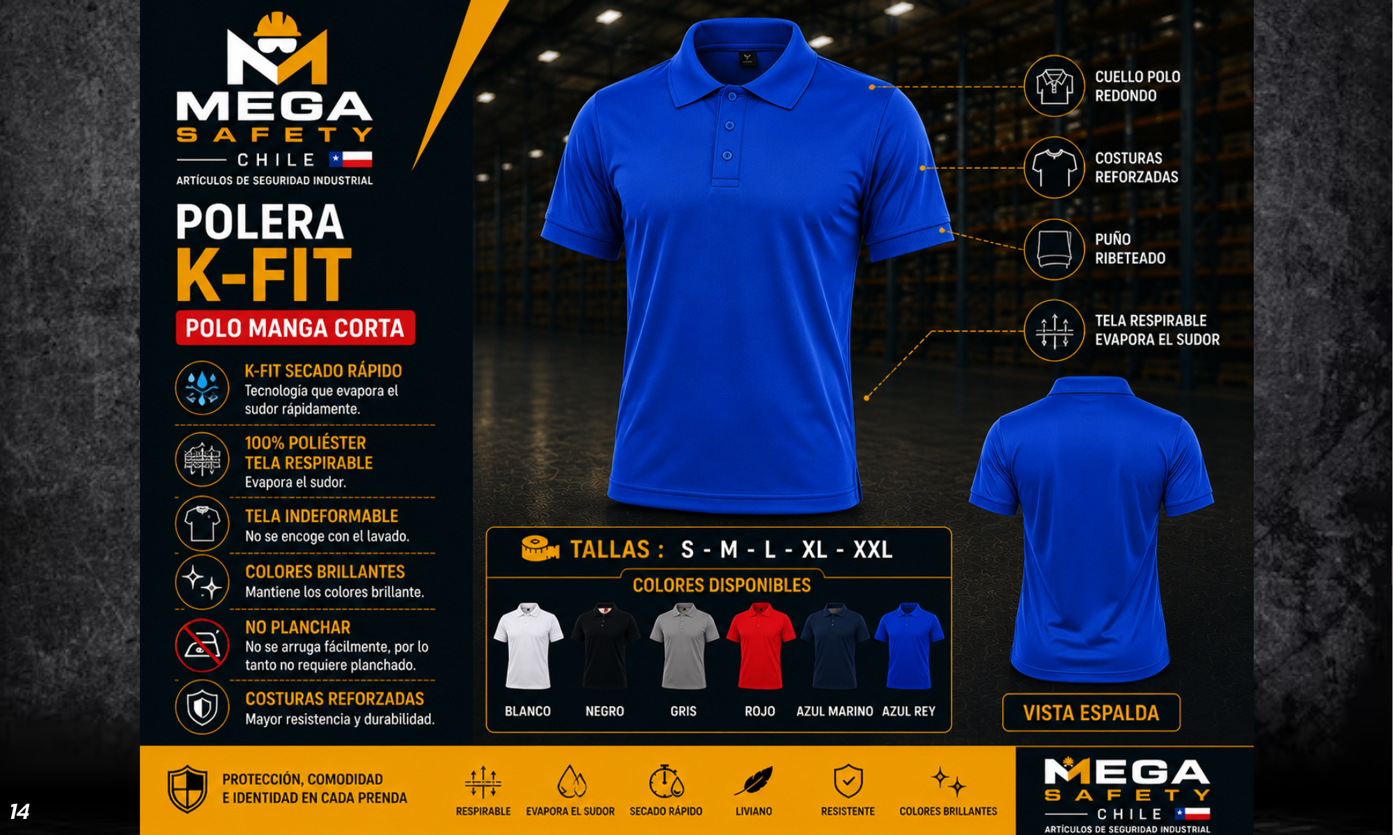 Polera K-FIT Polo Manga Corta