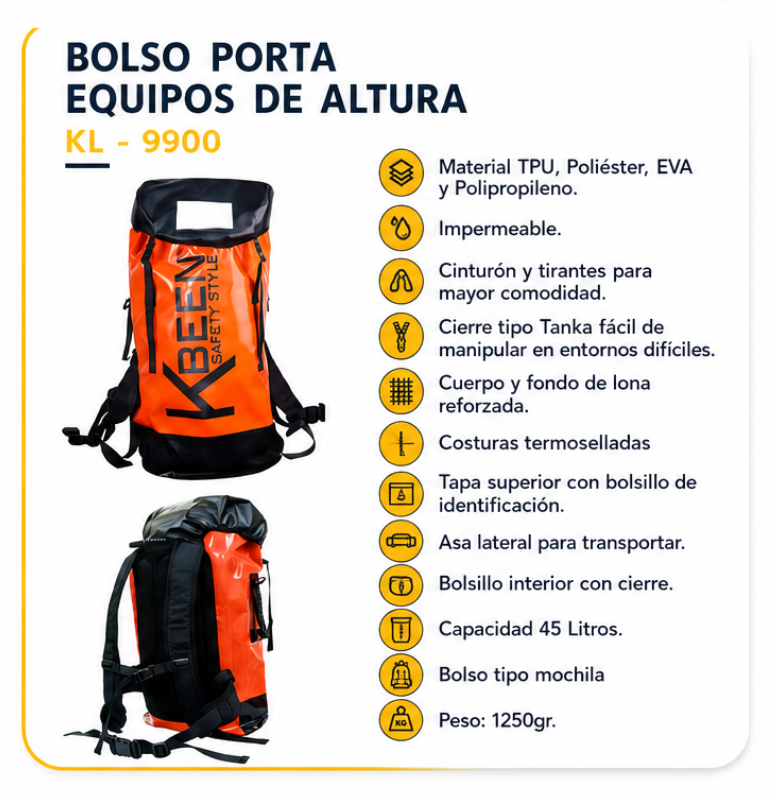 Bolso porta equipos de altura