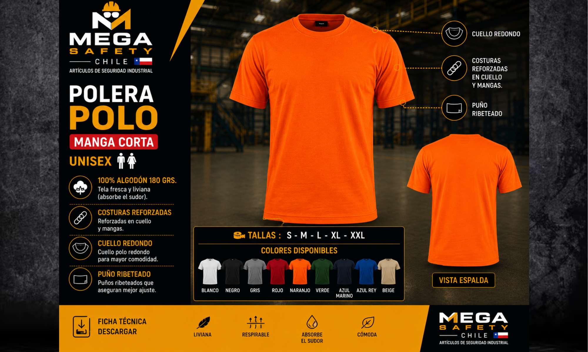 Polera Polo Manga Corta Algodón Unisex