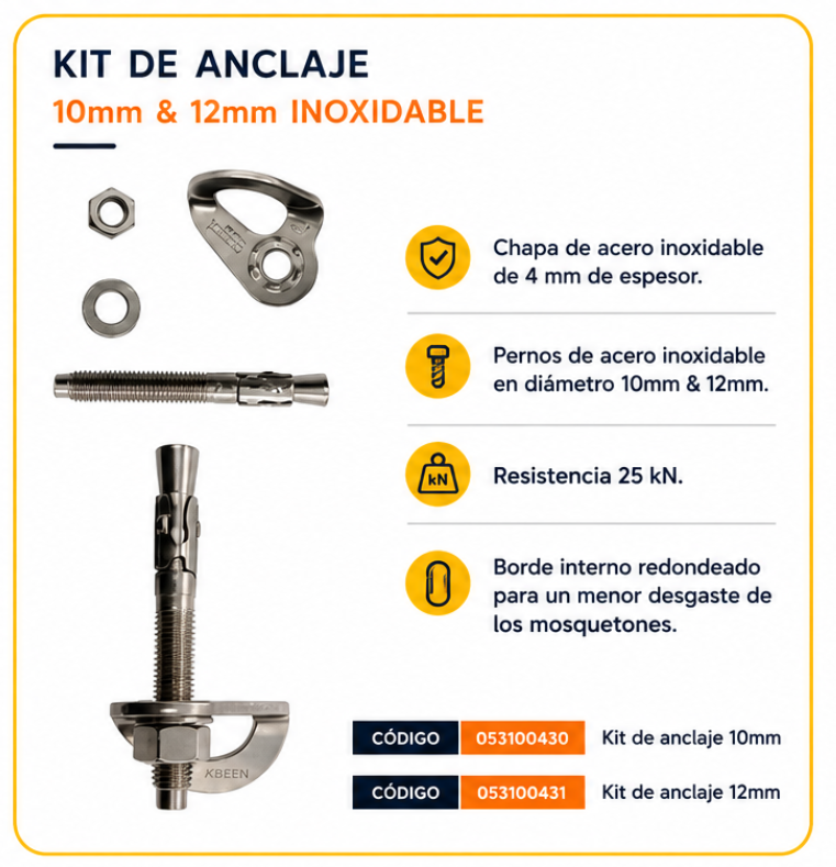 Kit de anclaje inoxidable