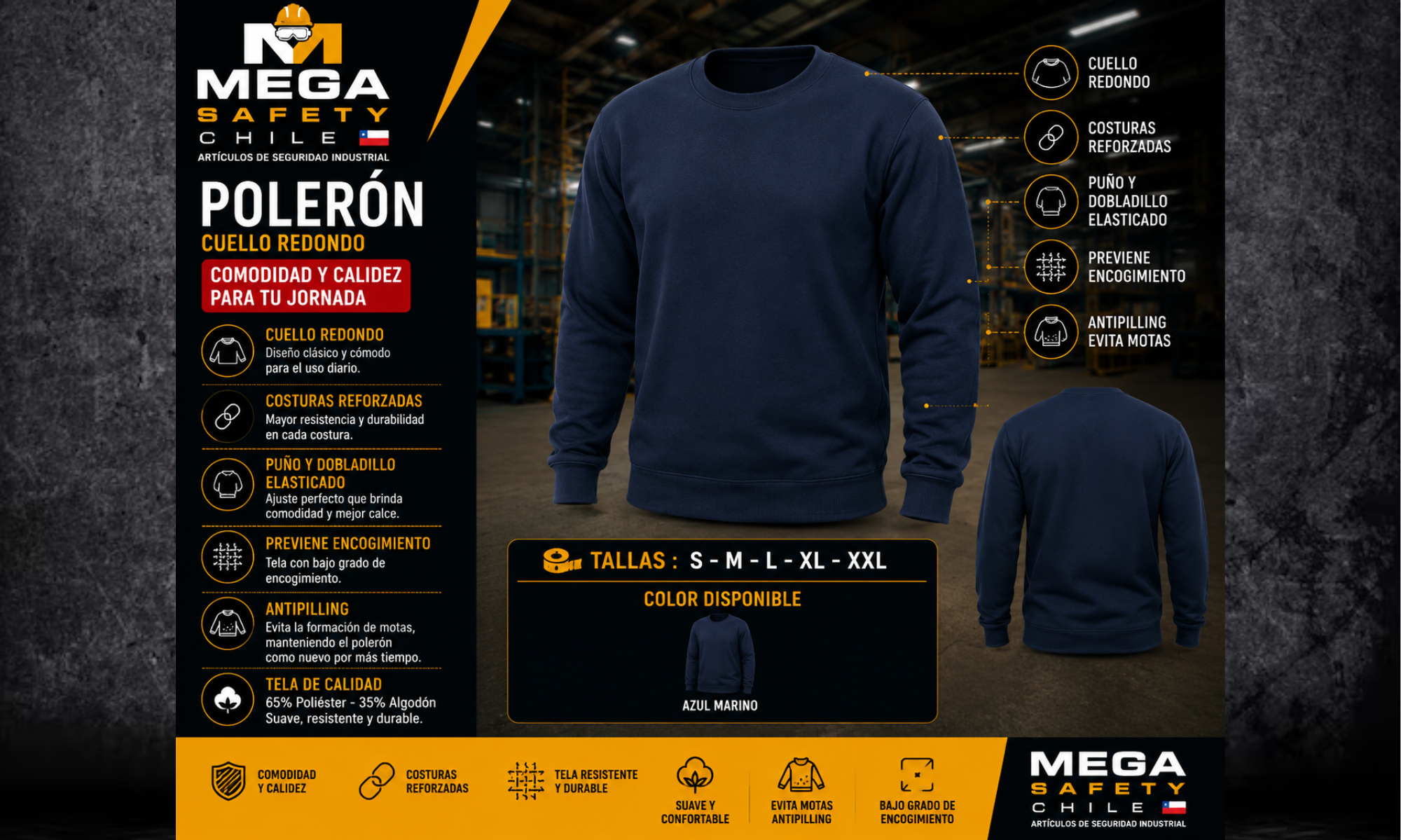 Polerón Algodón Cuello Redondo
