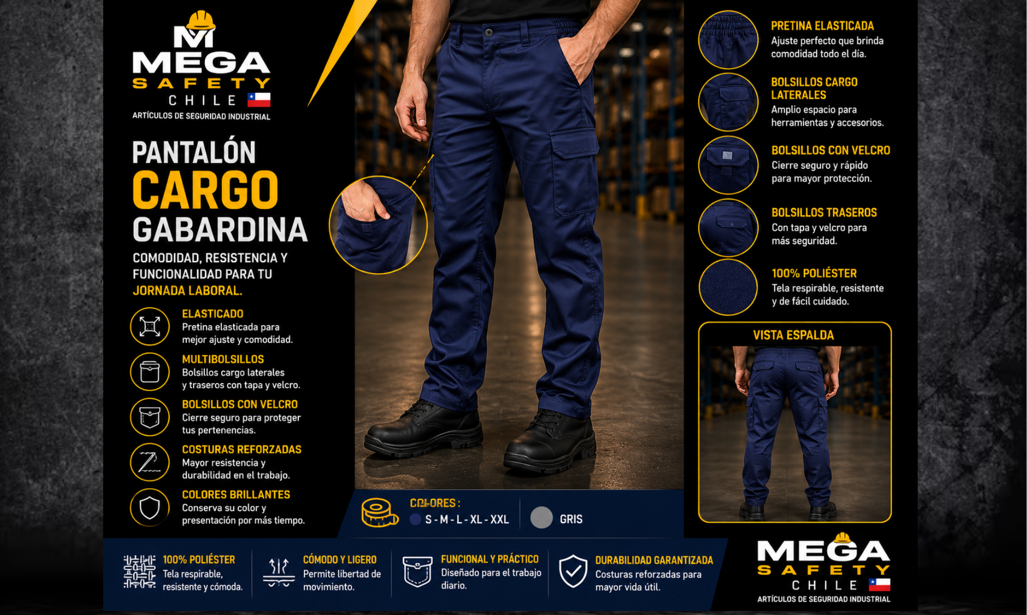 Pantalón Cargo Gabardina