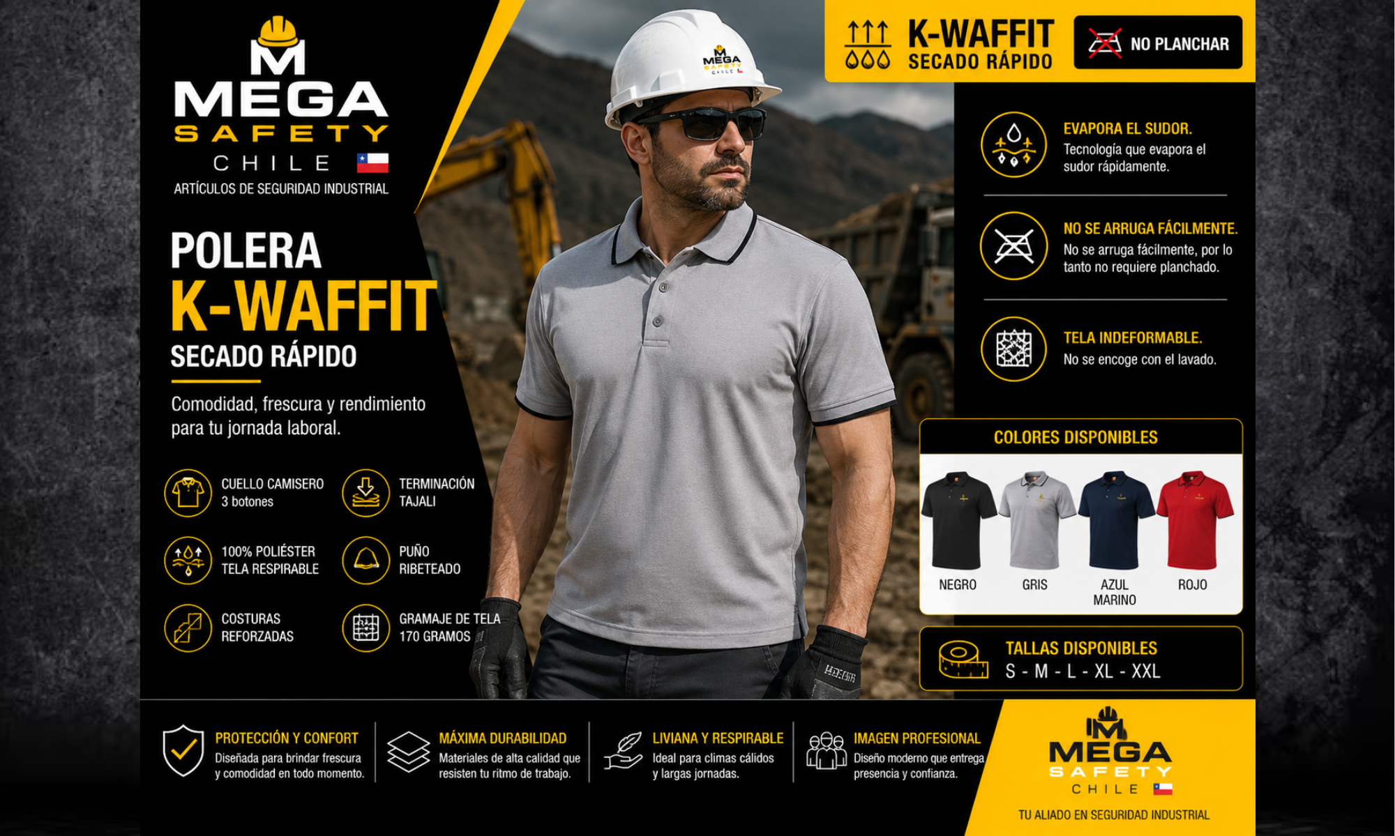 Polera K-WAFFIT Piqué Manga Corta Hombre