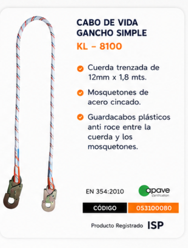 Cabo de vida gancho simple
