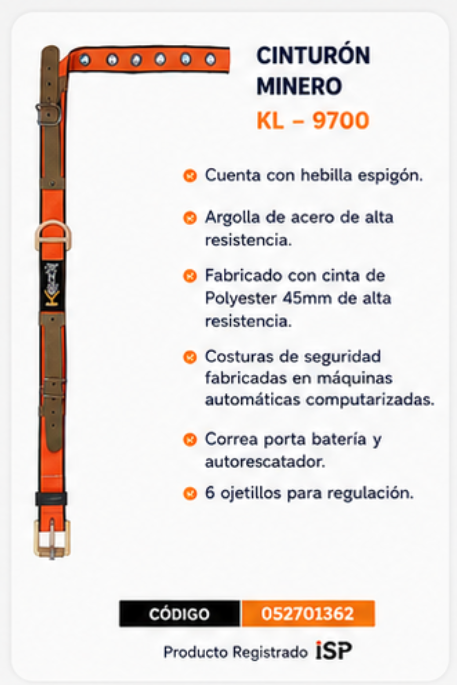 Cinturón minero KL-9700