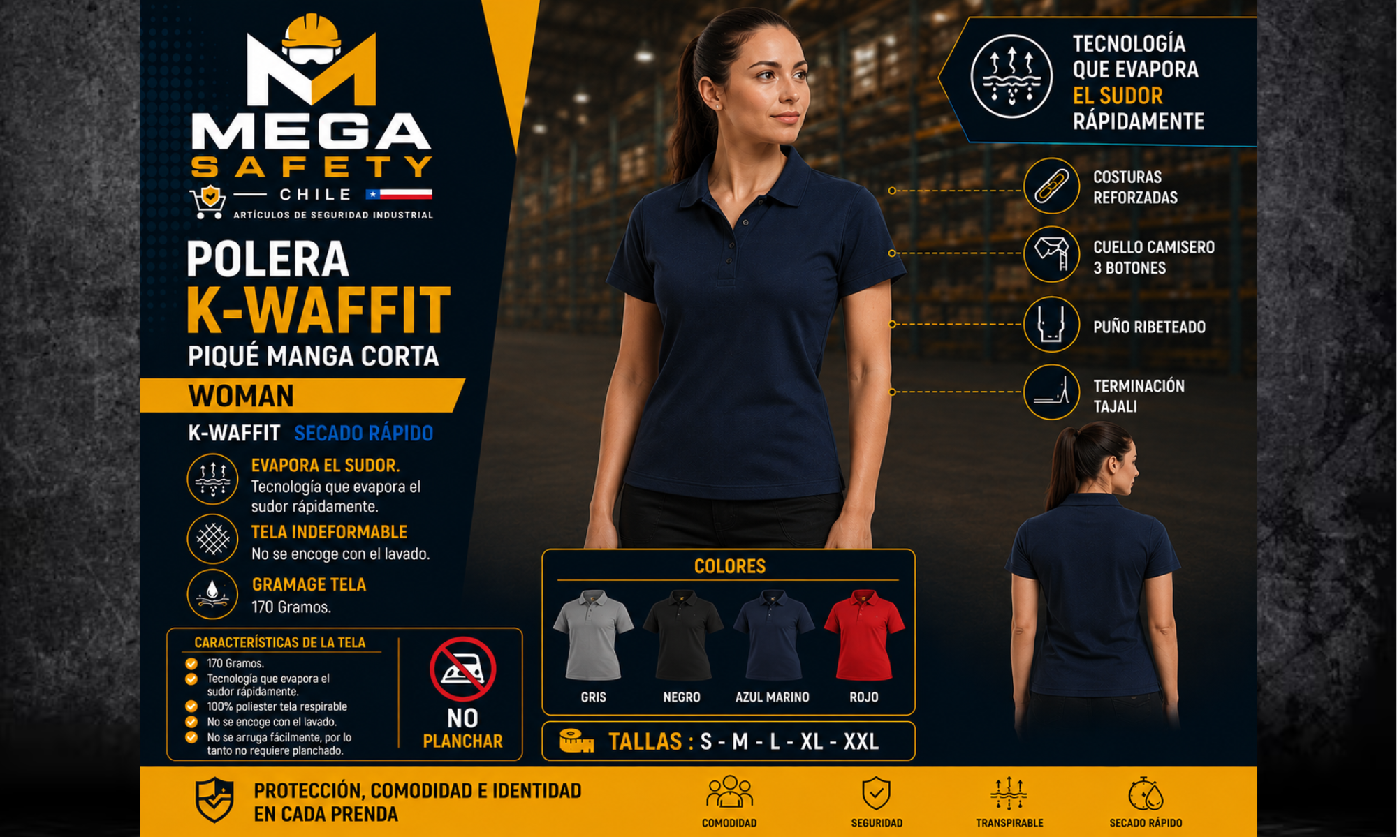 Polera K-WAFFIT Piqué Manga Corta Mujer