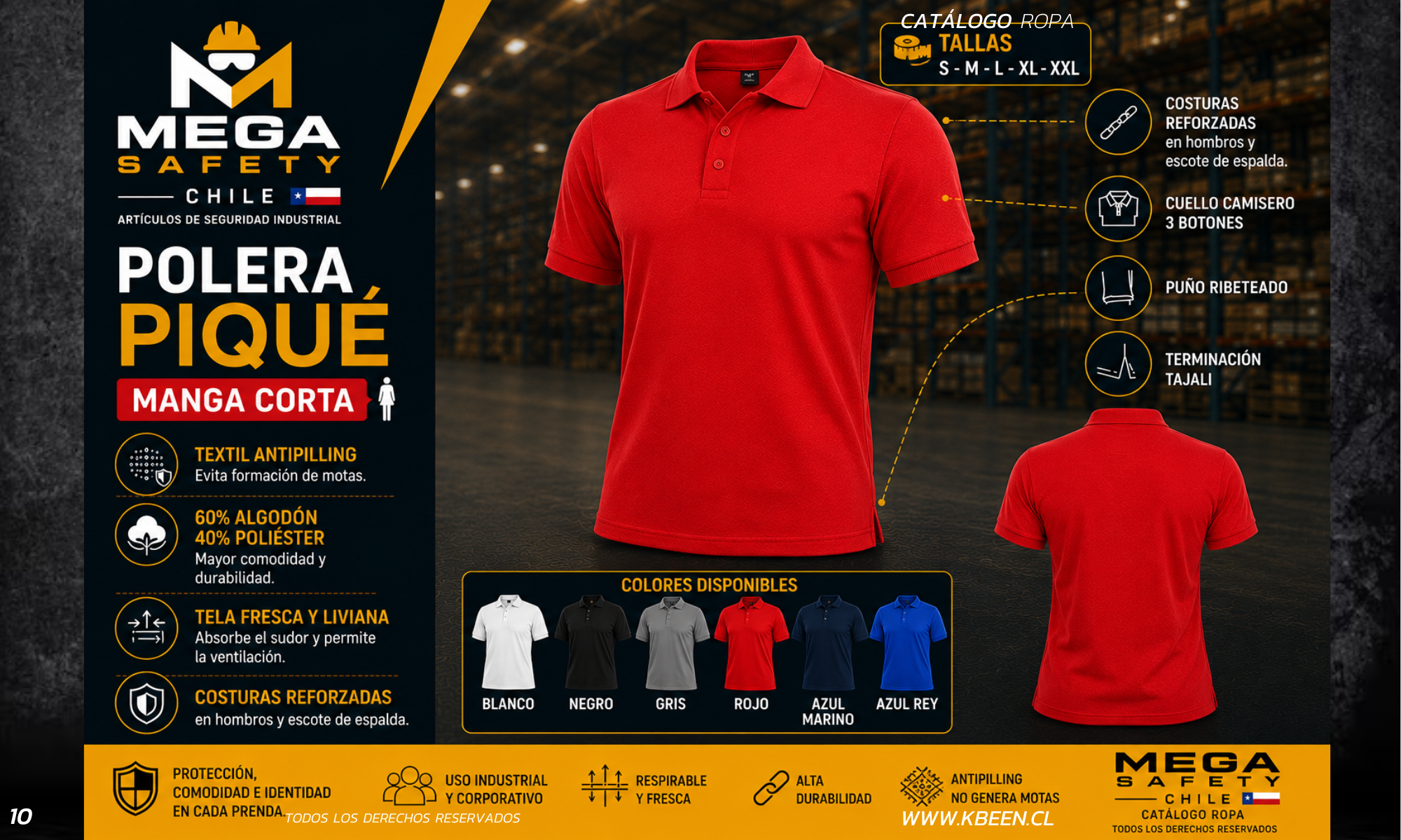 Polera Piqué Algodón Manga Corta Hombre