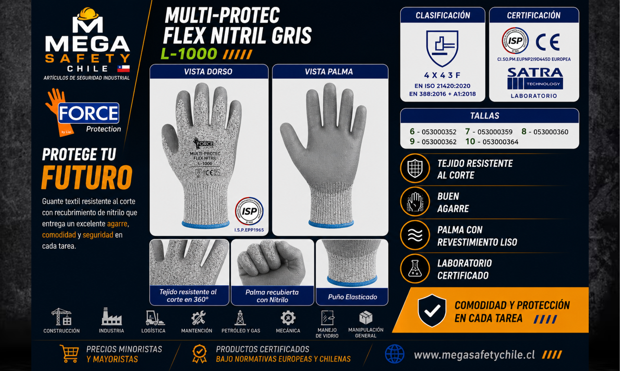 Multi-Protec Flex Nitril Gris L-1000
