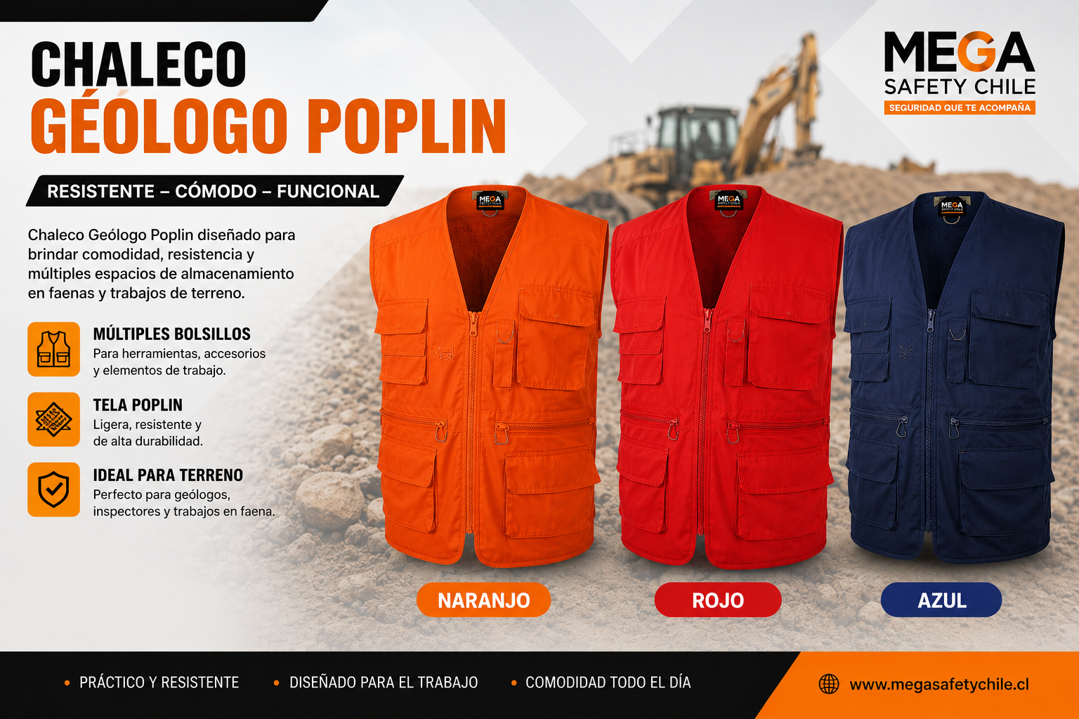 Chaleco Geólogo Poplín