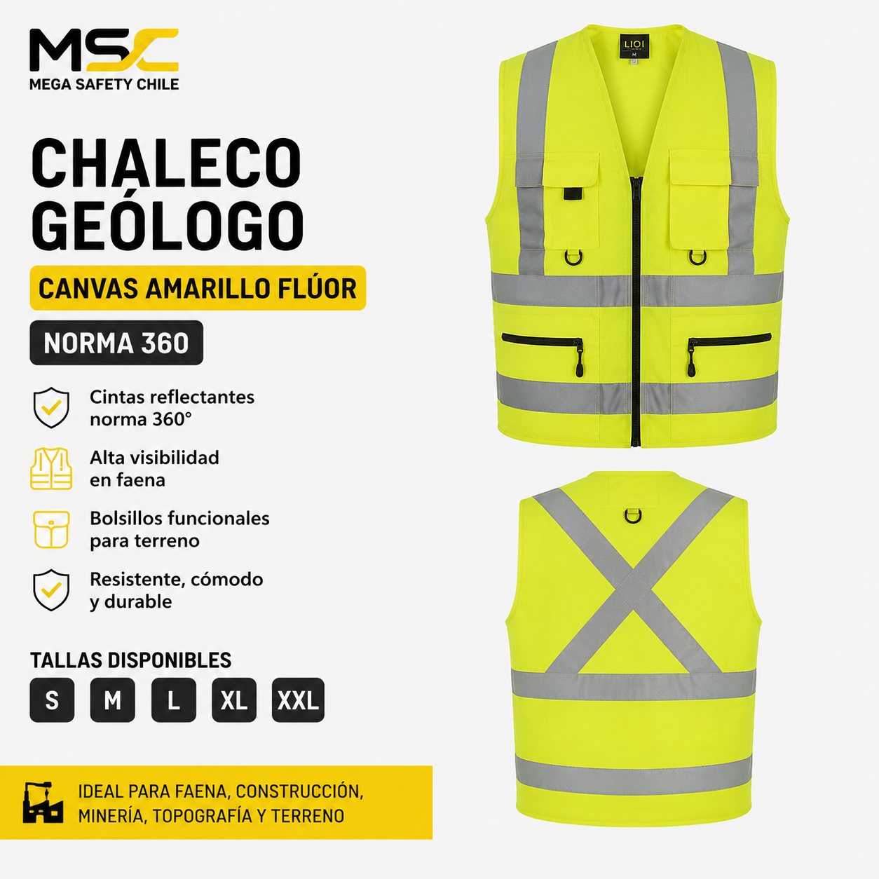 Chaleco Geólogo Canvas Norma 360