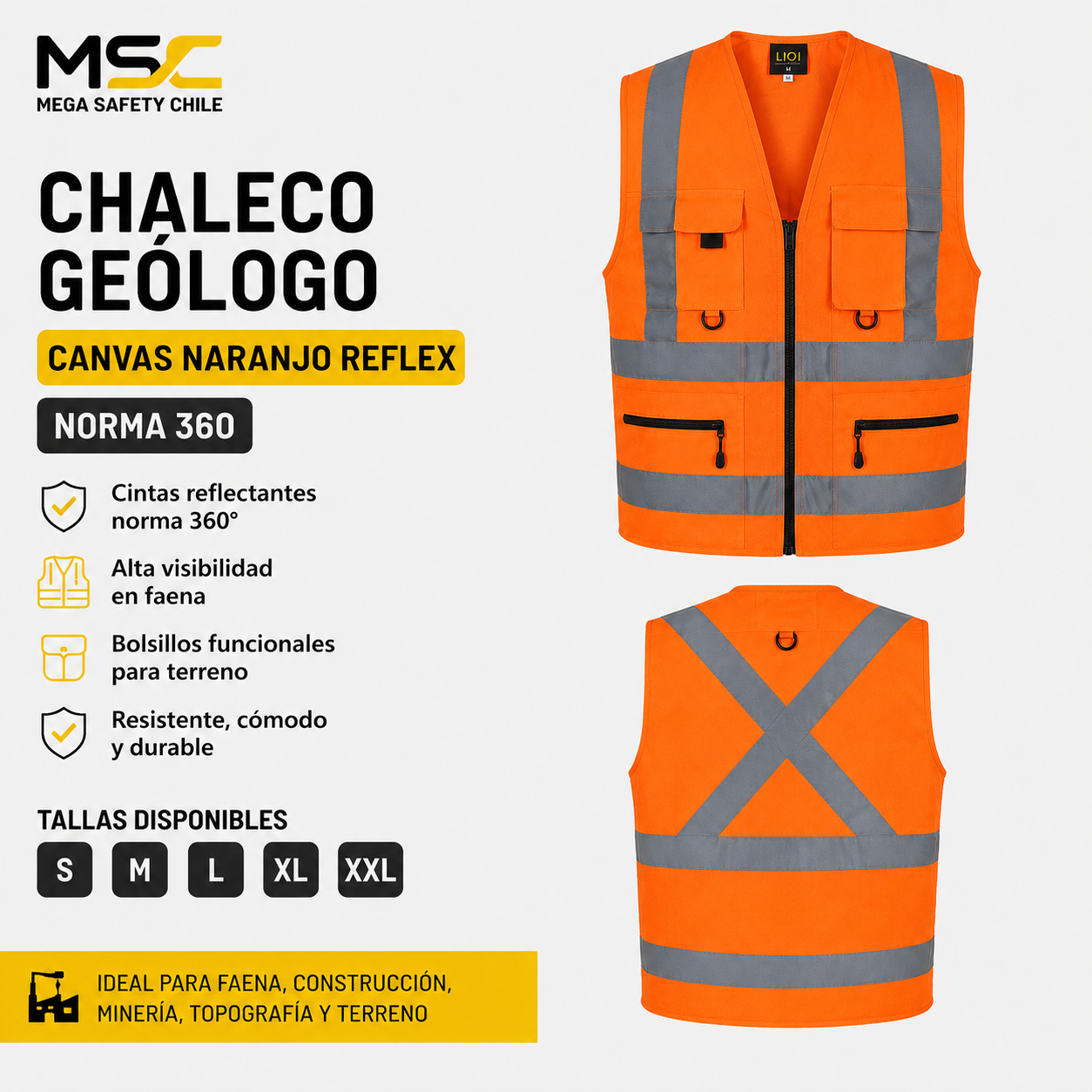 Chaleco Geólogo Canvas Norma 360